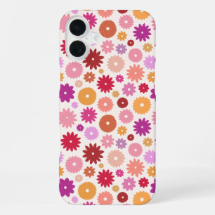 Funda Para iPhone 16 Plus Flores Coloridas Patrón de Repetición