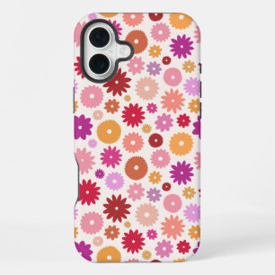 Funda Para iPhone 16 Plus Flores Coloridas Patrón de Repetición