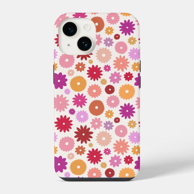Funda Para iPhone Flores Coloridas Patrón de Repetición (Reverso )