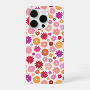 Funda Para iPhone 16 Pro Flores Coloridas Patrón de Repetición