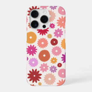 Funda Para iPhone 16 Pro Flores Coloridas Patrón Grande