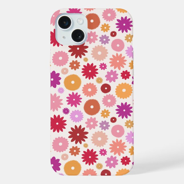 Funda Para iPhone Flores Coloridas Patrón Repetido (Reverso )