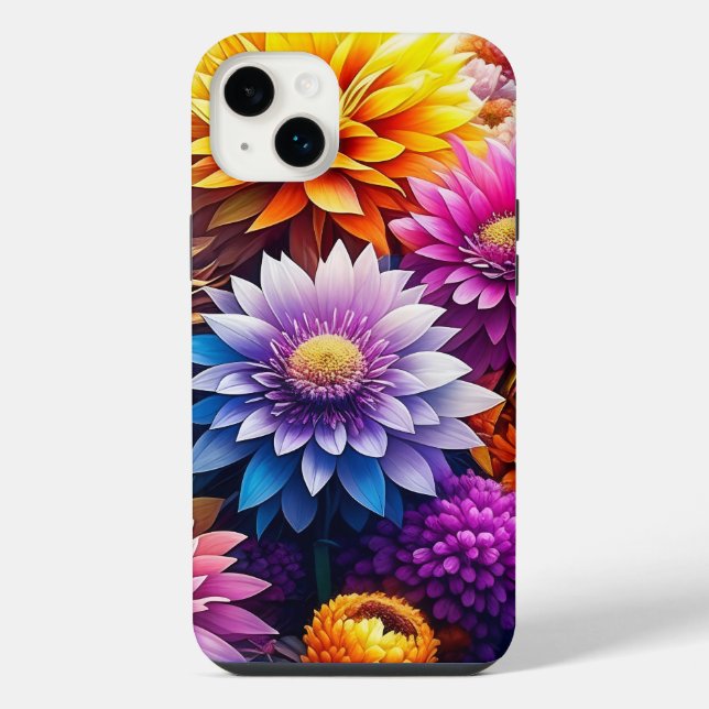 Funda Para iPhone Flores de acuarela coloridas (Reverso)