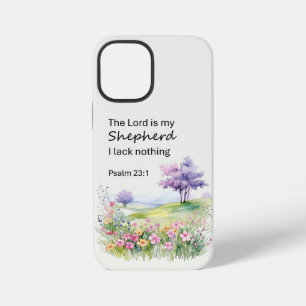 Funda Para iPhone 12 Mini Flores de acuarela pastel Salmo 23