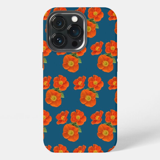 Funda Para iPhone Flores de amapola naranja (Reverso )