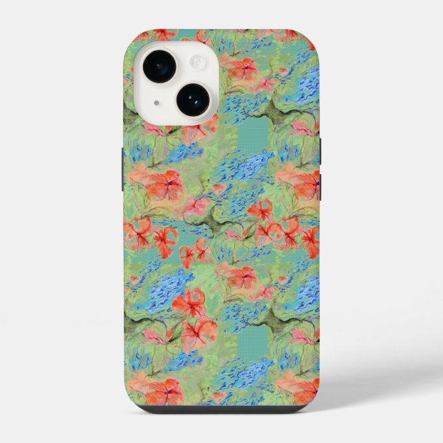 Funda Para iPhone Flores de Balsam y Lobelia (Reverso )