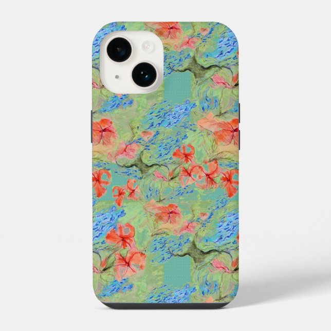 Funda Para iPhone Flores de Balsam y Lobelia (Reverso )