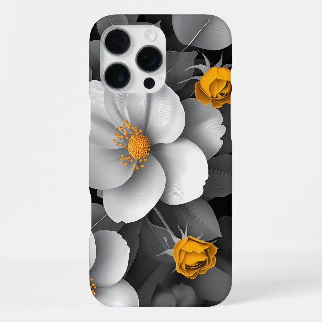 Funda Para iPhone Flores de Brillo Dorado (Reverso )