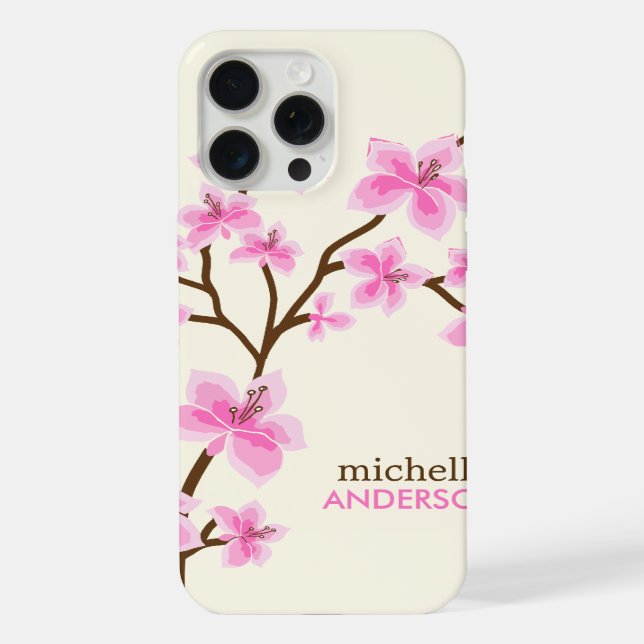 Funda Para iPhone Flores de cerezo rosa (Reverso )