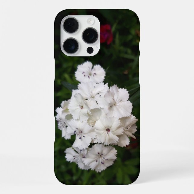 Funda Para iPhone Flores de clavel blanco (Reverso )