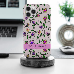 Flores de colores, fondo rosado, rosa