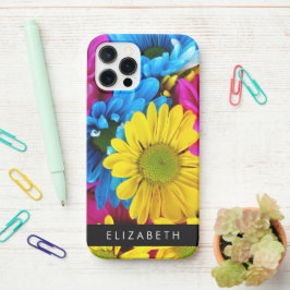 Funda Para iPhone 12 Pro Flores de colores, maricas, boho, tu nombre