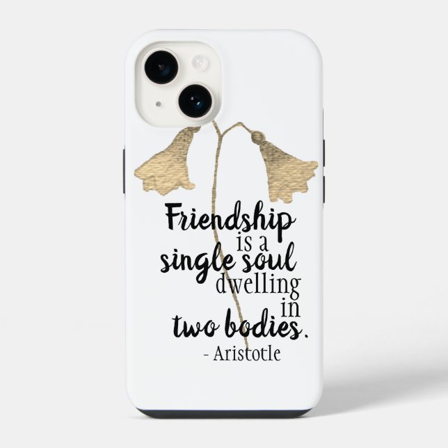 Funda Para iPhone Flores de comillas de amistad (Reverso )