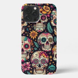Funda Para iPhone 13 Pro Max Flores de cráneo de azúcar