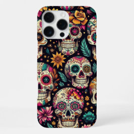 Funda Para iPhone 16 Pro Max Flores de Cráneo de Azúcar