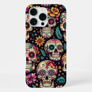 Funda Para iPhone 16 Pro Max Flores de Cráneo de Azúcar