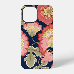 Funda Para iPhone 12 Flores de fantasía en estilo de bordado retro, vin