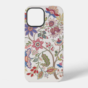Funda Para iPhone 12 Flores de fantasía en estilo de bordado retro, vin