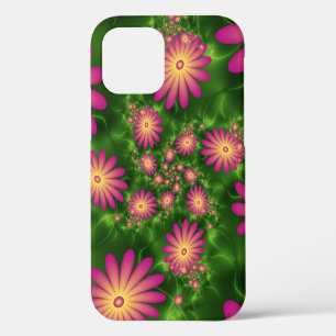 Funda Para iPhone 12 Flores de fantasía rosa arte fractal abstracto mod