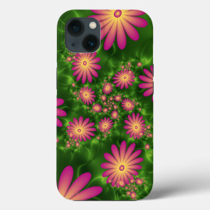 Flores de fantasía rosa arte fractal abstracto mod