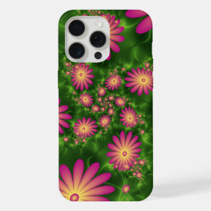 Flores de fantasía rosa arte fractal abstracto mod