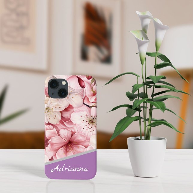 Funda Para iPhone Flores de flores de cerezo modernas (Subido por el creador)