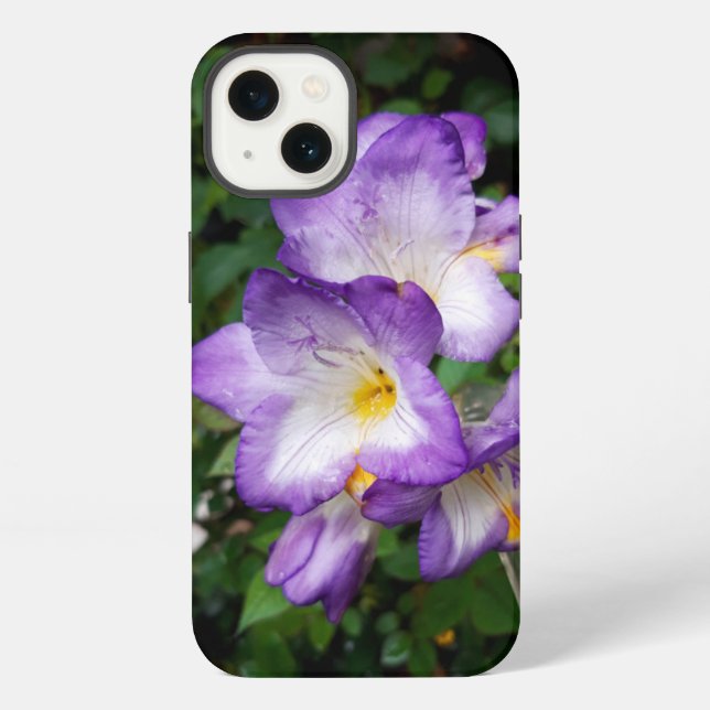 Funda Para iPhone Flores de Freesia Moradas (Reverso )