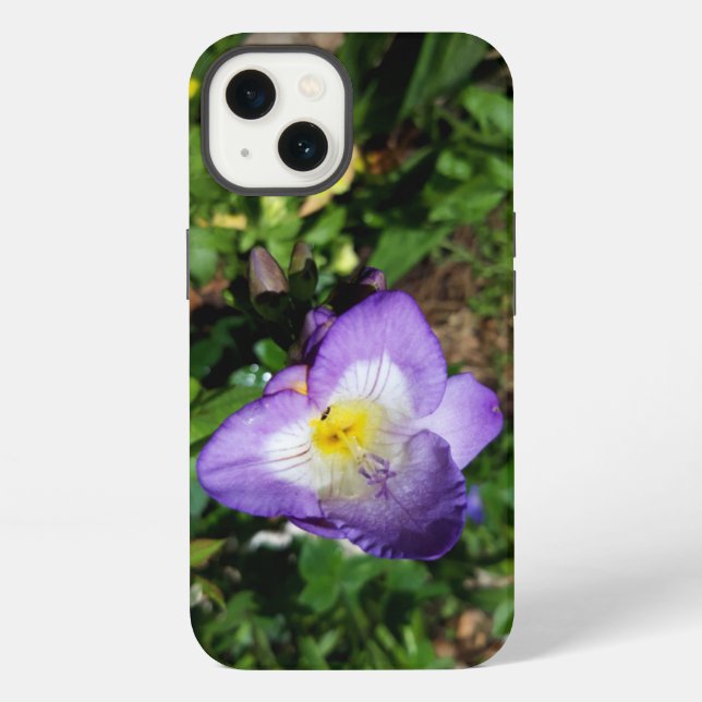 Funda Para iPhone Flores de Freesia Purpura (Reverso )