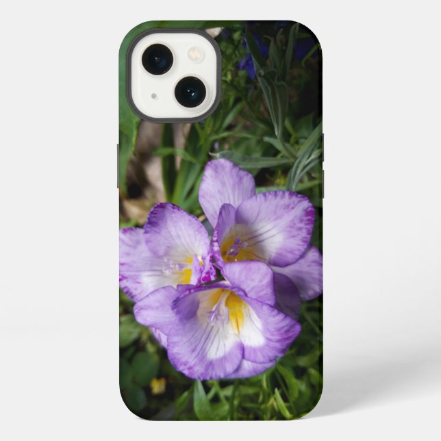 Funda Para iPhone Flores de Freesia Purpura (Reverso )