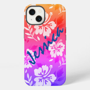 Funda para iPhone Flores de Hibisco Puesta de sol 
