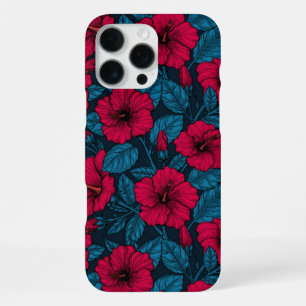 Funda Para iPhone 16 Pro Max Flores de hibisco rojas