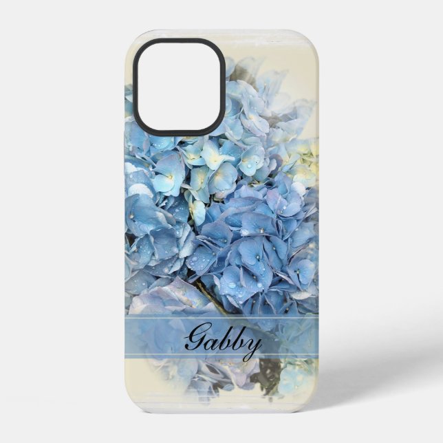 Funda Para iPhone Flores de Hortensia Azules (Reverso )