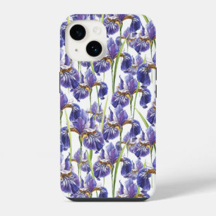 Funda Para iPhone 14 Flores de Iris Morado