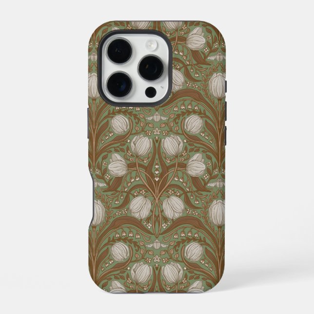 Funda Para iPhone Flores de jardín de primavera sobre salvia (Reverso )