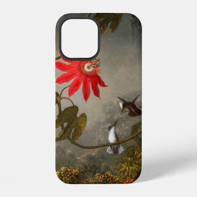 Funda Para iPhone Flores de la Pasión con Colibríes Heade (Reverso )