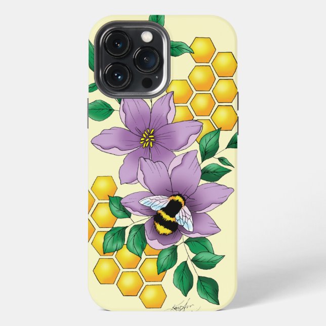 Funda Para iPhone Flores de lavanda de abedul amarillo (Reverso )