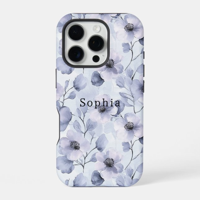 Funda Para iPhone Flores de lavanda morada (Reverso )