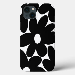 Flores de margaritas retro en blanco y negro #1 #f