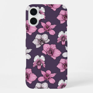 Funda Para iPhone 16 Plus Flores de orquídea rosa