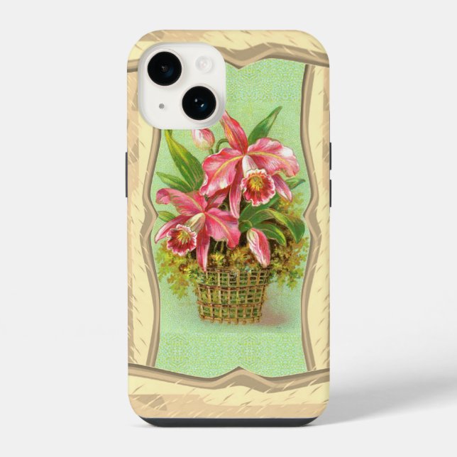 Funda Para iPhone Flores de orquídea rosada (Reverso )