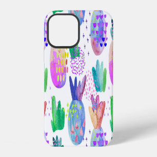 Funda Para iPhone 12 Flores de otoño pintadas a mano, patrón continuo.