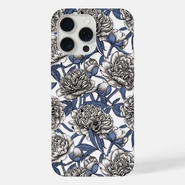 Funda Para iPhone Flores de peón blanco (Reverso )