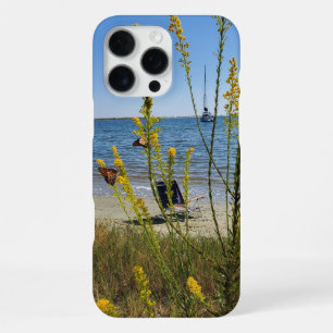 Funda Para iPhone 16 Pro Max Flores de playa soleada Mariposa Barco de vela Gol