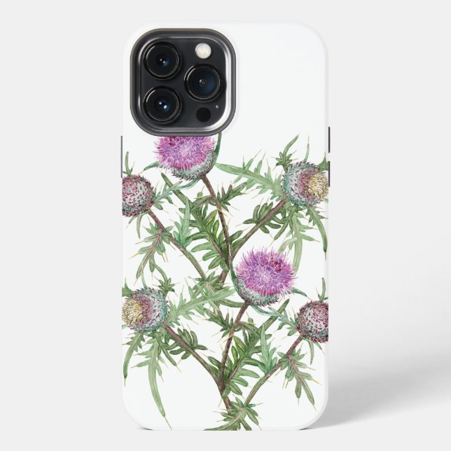 Funda Para iPhone Flores de violeta cardo (Reverso )