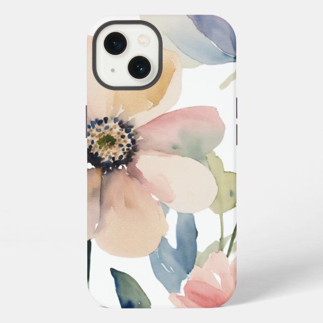 Funda Para iPhone Flores delicadas minimalistas (Reverso )