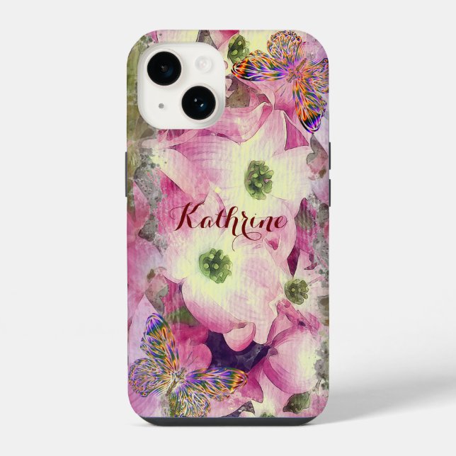 Funda Para iPhone Flores Dogwood Artístico (Reverso )