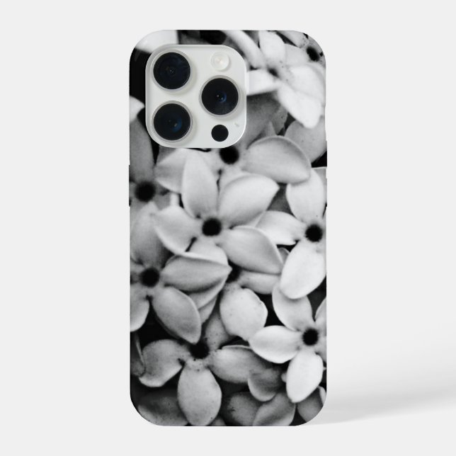 Funda Para iPhone flores en blanco y negro (Reverso )