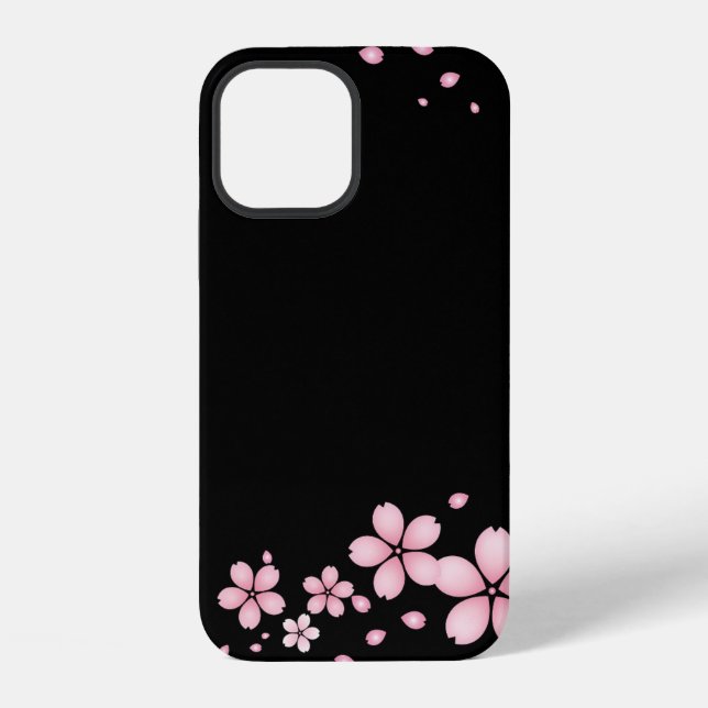 Funda Para iPhone Flores en fondo negro (Reverso )