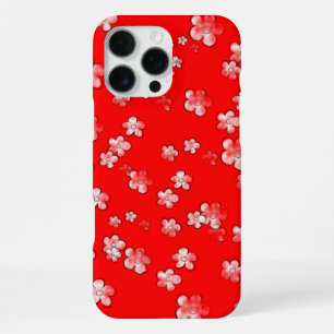 Funda Para iPhone 16 Pro Max Flores Felices 3 - Rojo - Estuche Bonito de Chica 