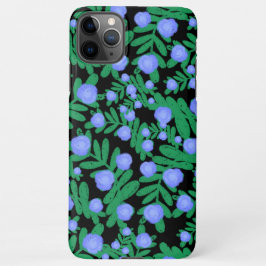 Funda Para iPhone 11Pro Max Flores Florales Púrpura Claras Y Plantas De Hojas 